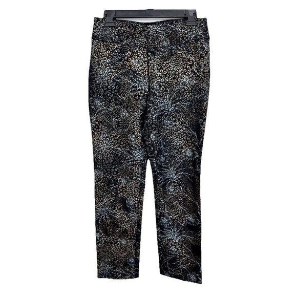 Soft Surroundings Mixte Pants Womens Small Black Metallic Leopard Ankle 2DE36 - Picture 1 of 9